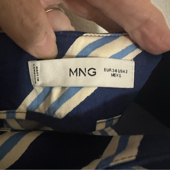 Mango Navy and White Striped Pencil Skirt - Picture 3 of 3